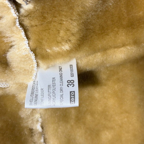 Mouton leather jacket used size M beige