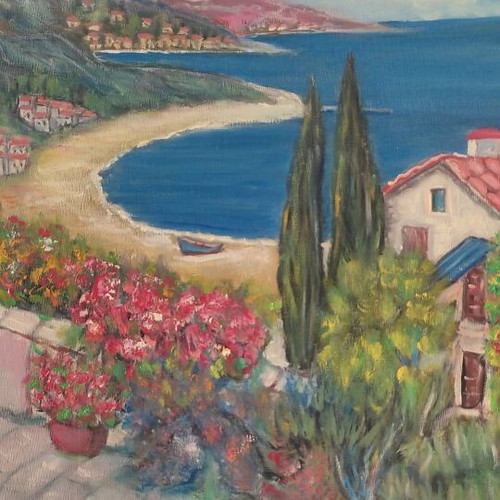 Signed acrylic painting 55x45 cm like new