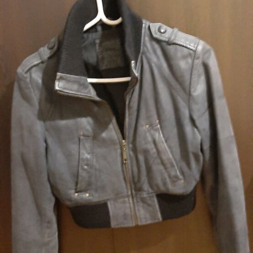 Bolero women's jacket gray size M leatherette like new