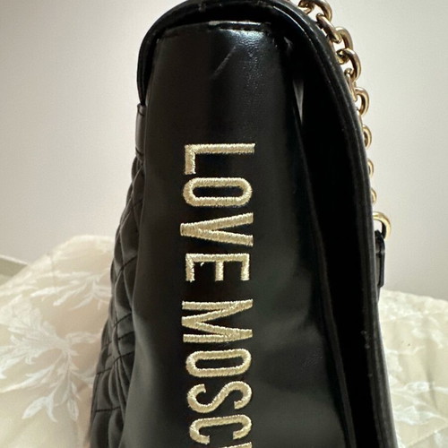 Love Moschino shoulder bag used, black with pouch