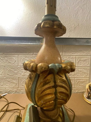 Vintage table lamp used with retro design and ornate base
