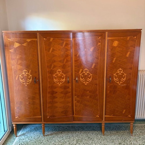 Double Bed Set with Two Nightstands, Wardrobe & Vanity Mirror used