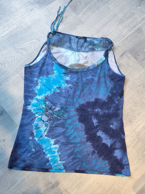 Marc Aurel Tie-Dye T-Shirt with Embroidery New, Cotton and Silk