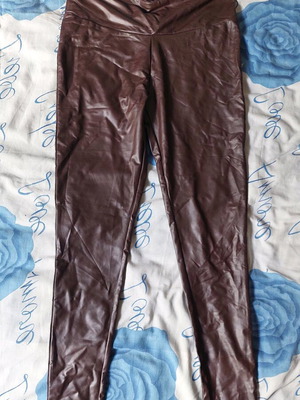 Primark faux leather pants new brown size M/L