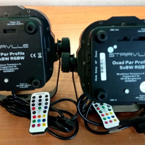 Stairville Quad Par Profile 5x8W RGBW LED spotlights set of 2 like new
