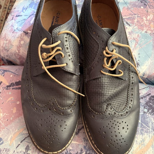 Damiani Oxfords Brogues men's leather shoes like new, black and blue
