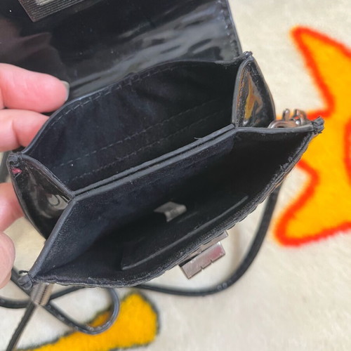 Small black patent leather crossbody bag like new