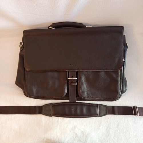 Filofax leather bag like new, dark brown, laptop up to 15.4 inches