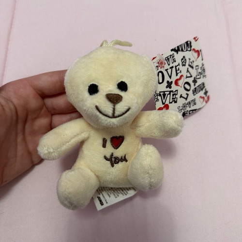 Plush bear and heart set I love you new