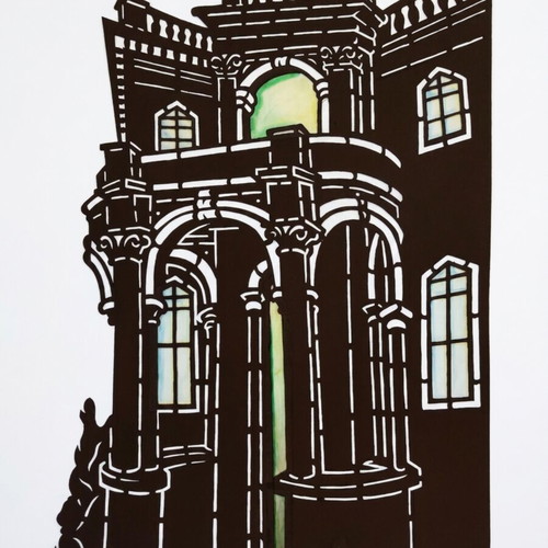Villa Handmade Shadow Theatre Scenery like new 83.5x54.5 cm