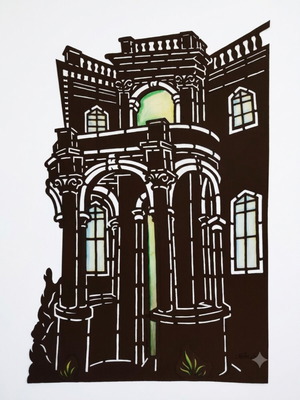 Villa Handmade Shadow Theatre Scenery like new 83.5x54.5 cm