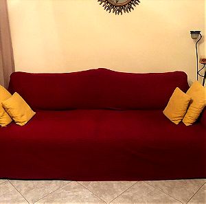 ΚΑΝΑΠΕΔΕΣ σαλόνι (ένας τριθέσιος καναπές -κρεβάτι (με στρώμα), ένας διθέσιος και ένα (1 ) σκαμπό