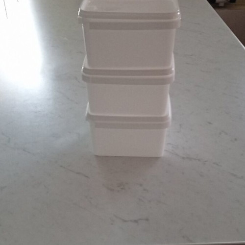 Food storage containers used, set of 3 pieces