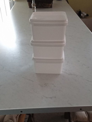 Food storage containers used, set of 3 pieces
