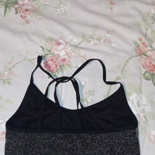 Bustier small with silver thread like new, black