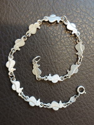 925 silver bracelet with seahorses