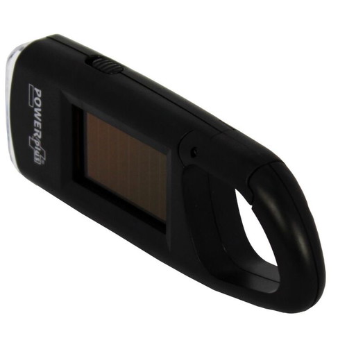 PowerPlus VIPER Solar Flashlight with 2 LEDs and Carabiner Clip new