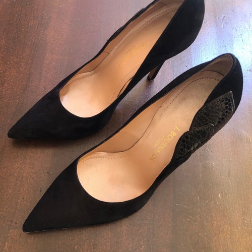 J. Bournazos black suede pumps size 37.5 like new
