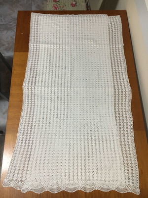 Crochet curtains used, set of 2 handmade