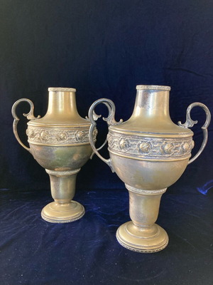 Antique silver-plated vases used, good condition