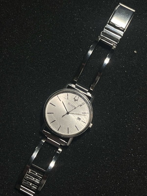 Bulova Classic Date ρολόι μεταχειρισμένο, stainless steel, ασημί καντράν