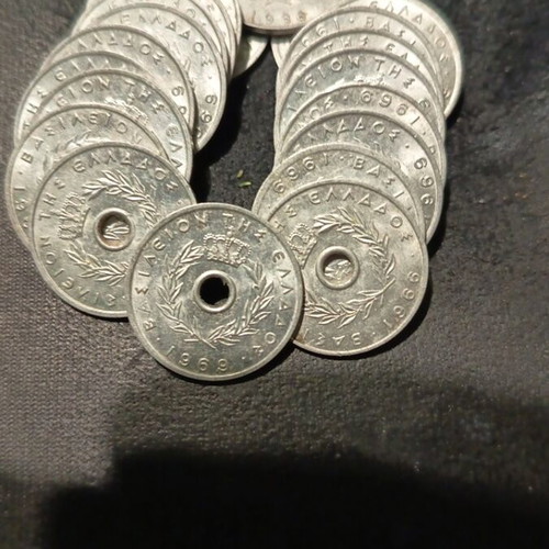 10 Drachma Coins 1969 like new, pack of 22 pieces