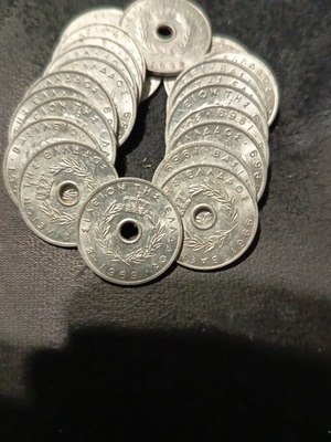 10 Drachma Coins 1969 like new, pack of 22 pieces