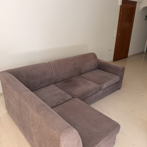 Corner sofa 2.50 x 1.75 m like new, grey-brown water-repellent fabric