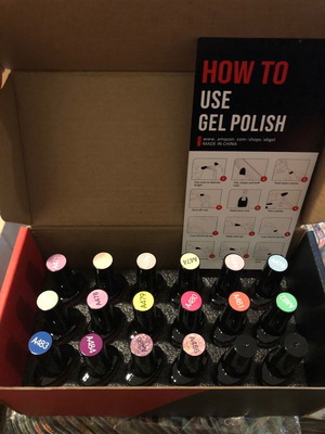 Σετ 16 χρώματα ημιμόνιμα gel βερνίκια για UV με τοπ και βάση καινούργιο