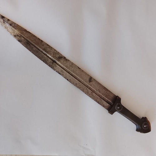 Caucasian Decorative Short Sword 1870, used, steel blade, bone handle
