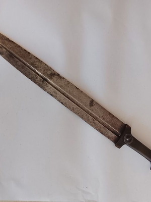 Caucasian Decorative Short Sword 1870, used, steel blade, bone handle