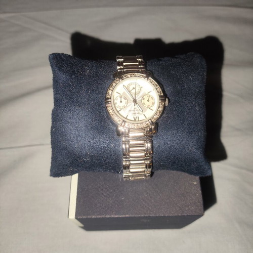 Anne Klein watch with diamond accents, silver