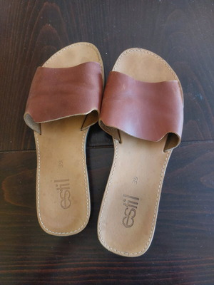Estil leather slipper used, brown, size 39