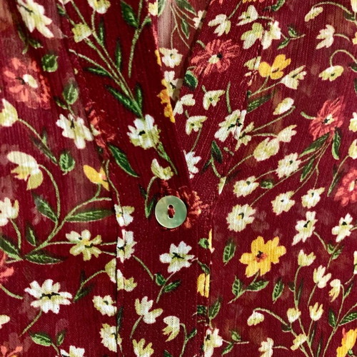 Stradivarius romantic shirt like new, burgundy with white buttons