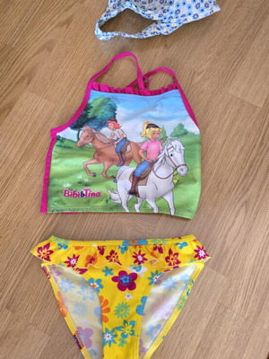 Girls' swimwear set used, size 110-116 cm, age 5