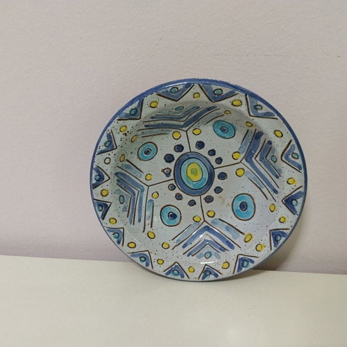 Decorative wall plates like new, set of two, ceramic enamelled