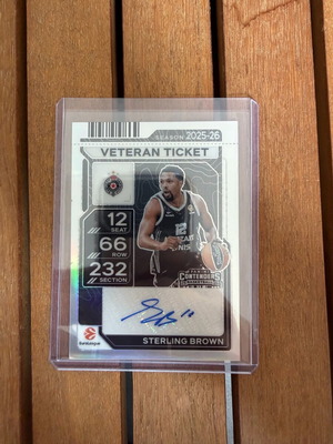 Euroleague Contenders Sterling Brown autograph card new