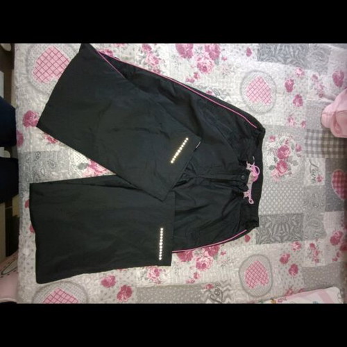 TCM women's sweatpants used, black with pink details