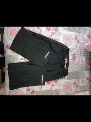 TCM women's sweatpants used, black with pink details