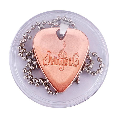 Guitar Pick Necklace Rose New, Zinc Alloy, Pink