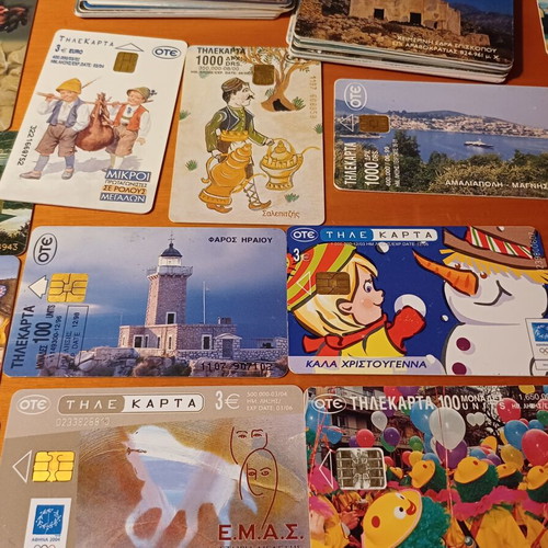 Phone cards used, 60 collectible assorted