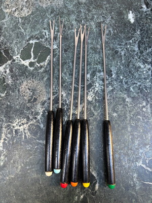 Set of skewers for grilling meat with wooden handle new