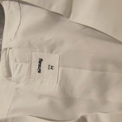 Sinsay white linen blend vest with gold buttons, size M