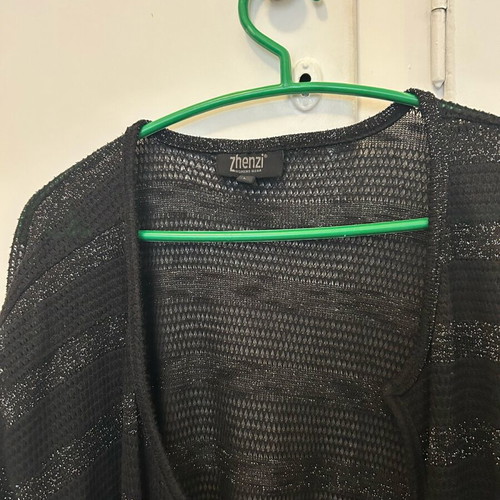 Knitted cardigan black silver long like new