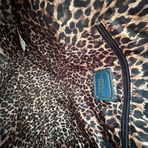 Victoria's Secret shoulder bag petrol fabric with animal print lining like new