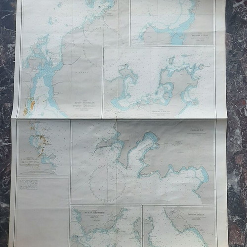 Nautical map Cyclades: Paros, Antiparos, Ios, Naxos, Folegandros, Kimolos, Milos
