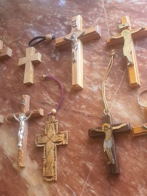 Wooden crosses set, pack of 9