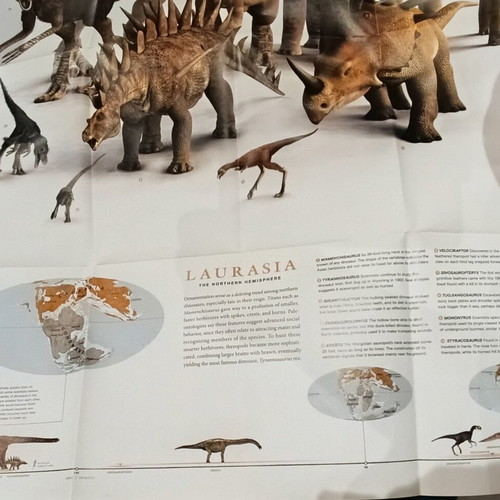 National Geographic Planet of the Dinosaurs double-sided map