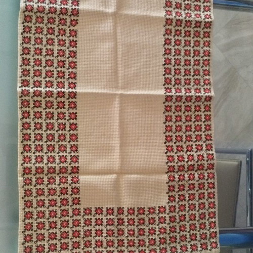 Handmade embroidered table runner 66x40 cm, new, cross-stitch