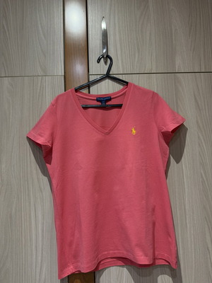 Ralph Lauren Children's V-neck Short-Sleeved Shirt Pink Medium Like New